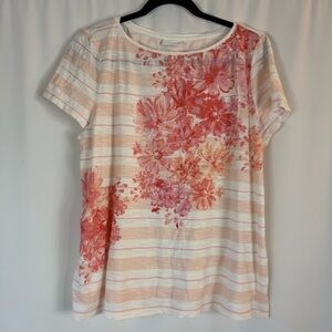 J. Jill White, red and  Pink floral pink Size:L 100% Cotton